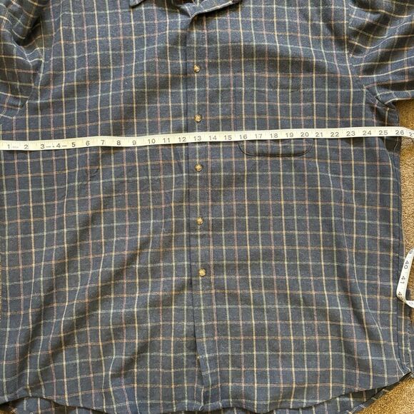 VTG Pendleton Flannel Wool Plaid Blue Button Down - Mens Size XL - Picture 8 of 9